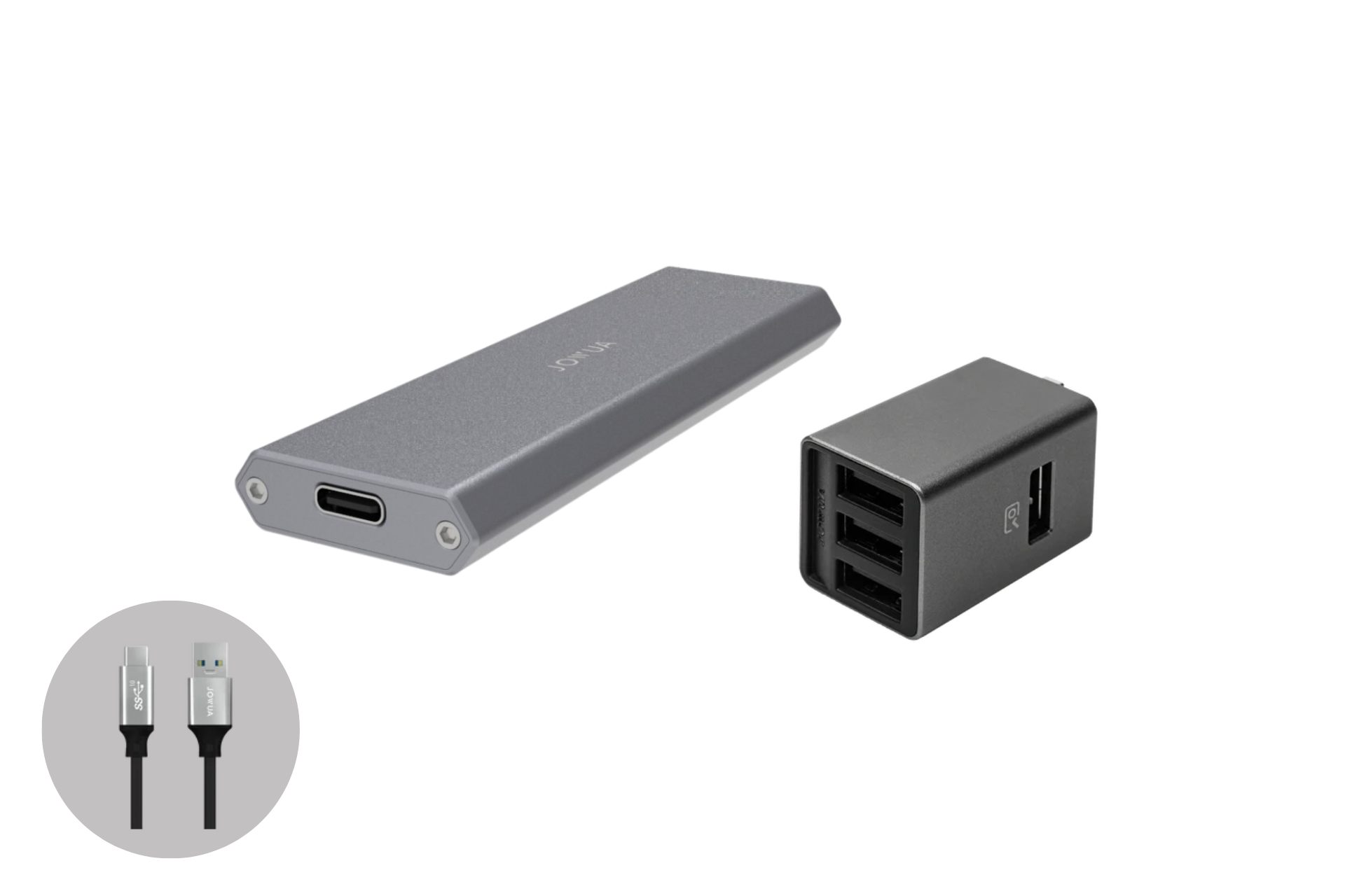 JOWUA 台灣版 Tesla Steam & DashCam 專用 SSD 提供 1TB 高速儲存空間及手套箱式 4 埠集線器,非常適合 Model 3/Y(2018-2024 年款)使用者為行車記錄器供電,或從 M.2 NVMe SSD 快速傳輸檔案。.