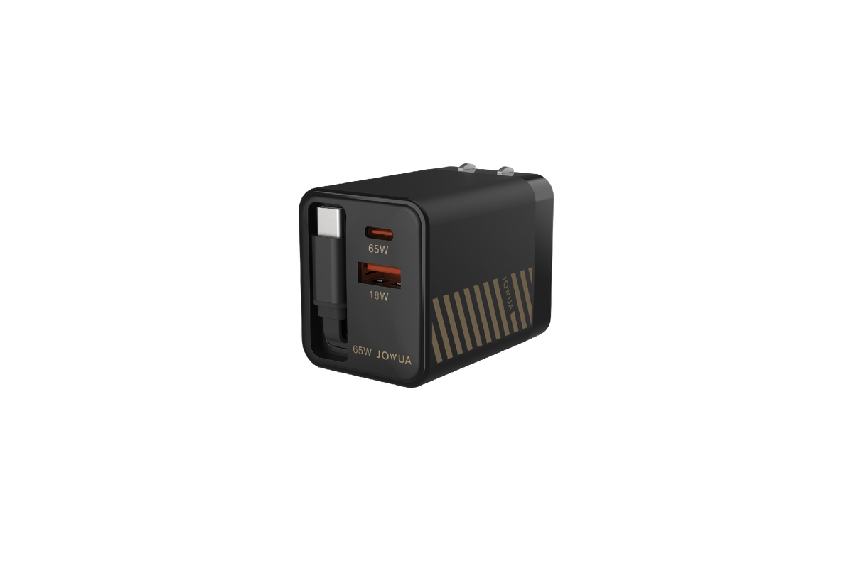 2台本体+1台充電器 65W GaN 伸縮線充電器