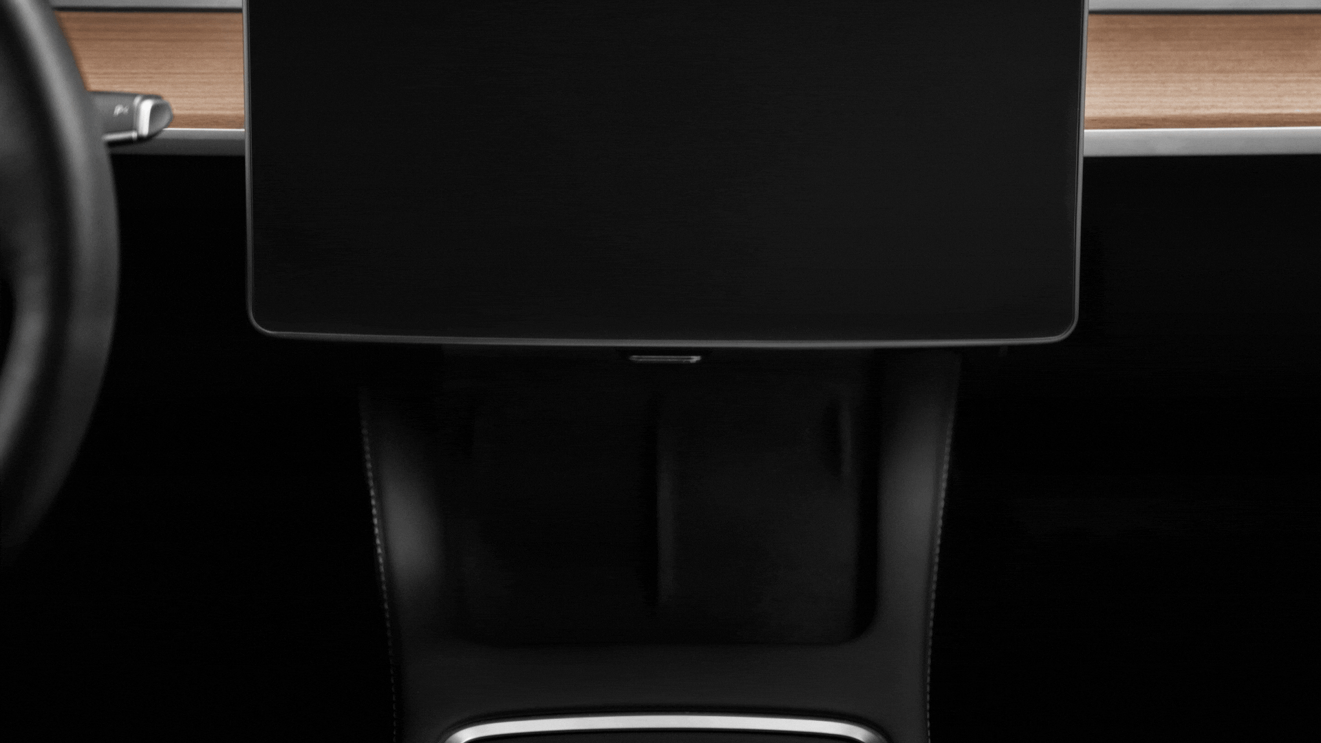 台灣 JOWUA 一幕瞭然【Model 3 煥新版|交車禮包】螢幕保護貼特寫、煥然一新版|車交禮包】螢幕護保貼,方向盤的一部分,以及時尚的木黑色內裝--最適合高級Model 3 配件追求者。.